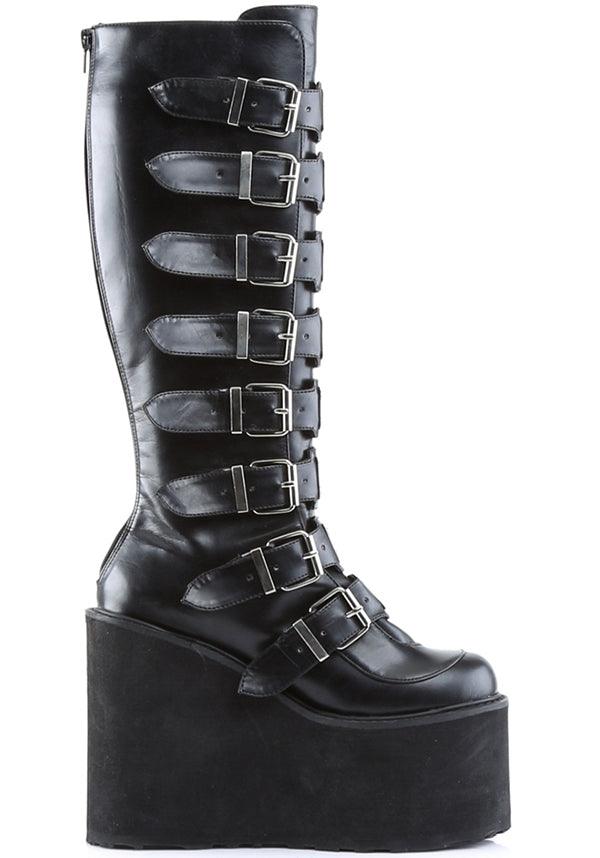 Black SWING-815 Platform Goth Punk Pre-order Knee Boots