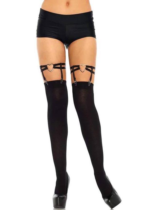 Leg Avenue Joni Heart-Shaped Garter Suspenders - Pretty & Playful