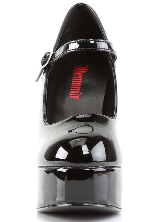 Pre - order: Black Patent Demonia DOLLY - 50 Platform Heels