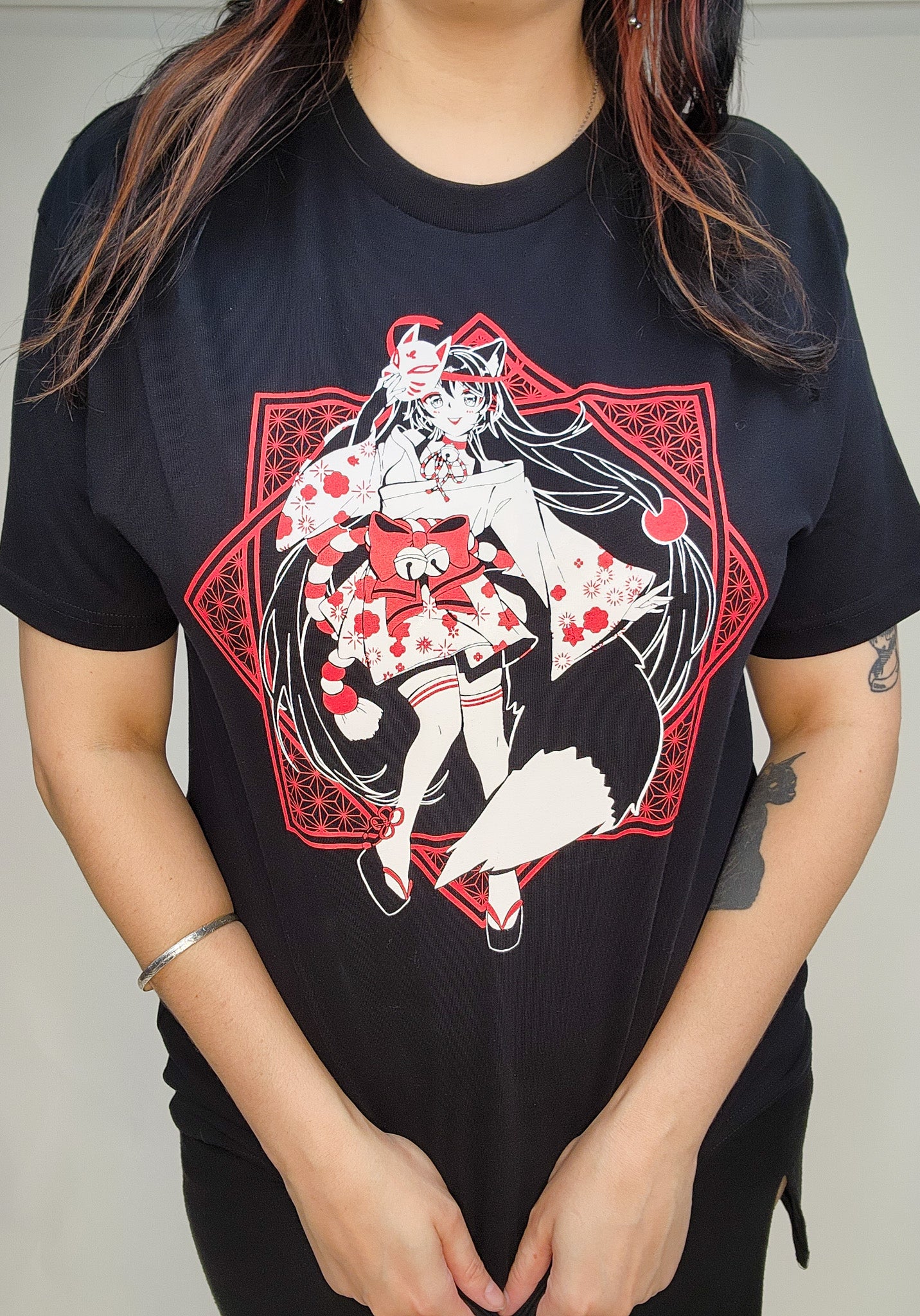 Pastel Pixie's Enchanting Kitsune Girl Graphic T-Shirt