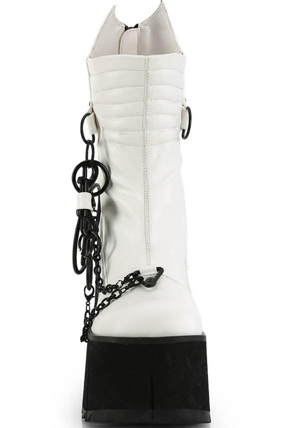 PRE-ORDER KERA-130 Platform Boots in Stylish White
