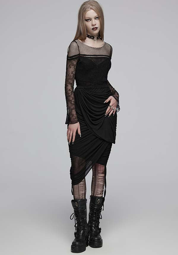 Isadora Ruched Wrap Skirt - A Versatile Punk Rave Fashion Piece