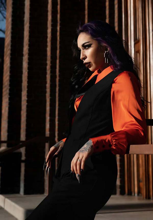 Lively Ghosts' Fashionable Jigsaw Black Vest for the Stylish