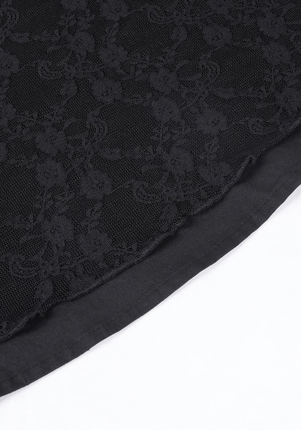 Enchanting Halter Ruffle Neck Cotton-Polyamide Dress - Unleash Your Inner Spooky Deity