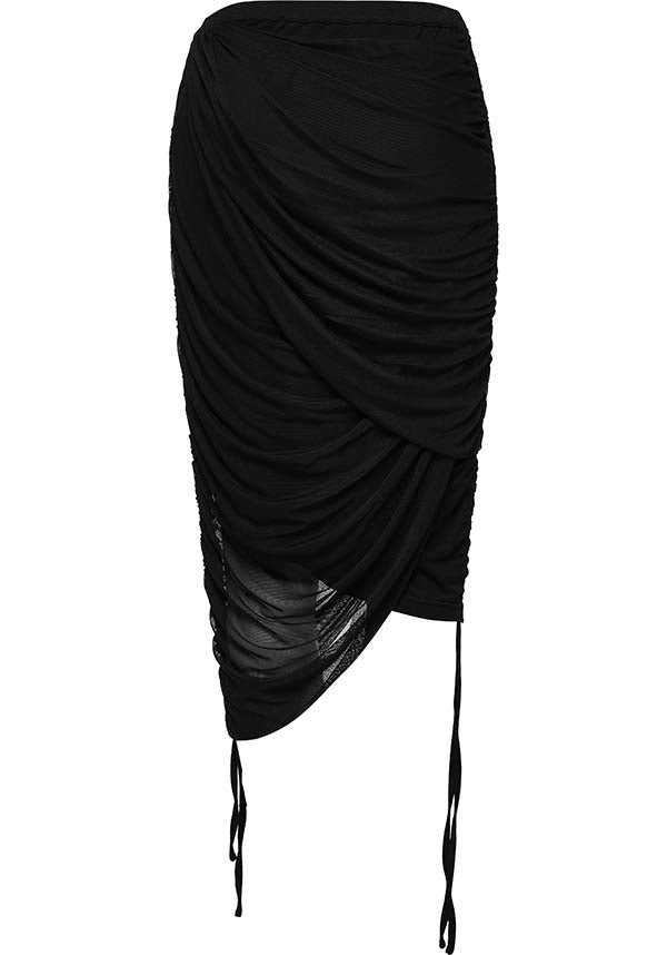Isadora Ruched Wrap Skirt - A Versatile Punk Rave Fashion Piece