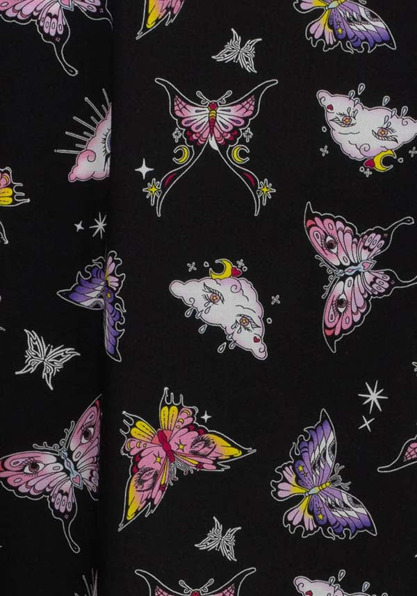 Hell Bunny Kocho Long Midi Printed Viscose Skirt