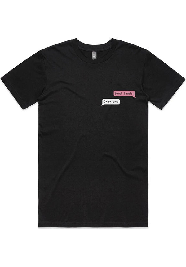 Black Send Lewds Graphic T-Shirt for Casual Wear