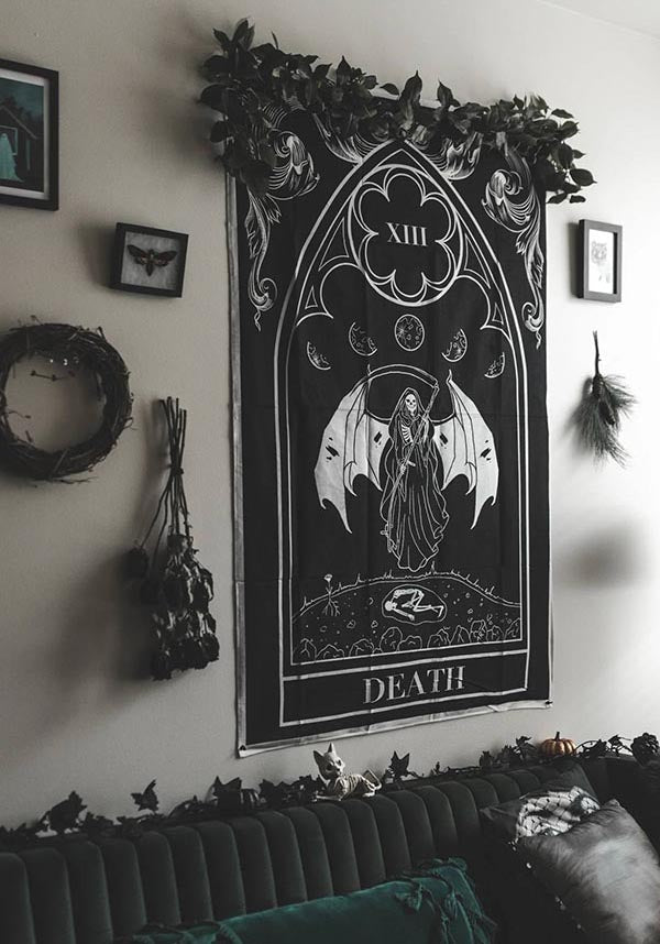 Soft Polyester Death Tarot Card Wall Tapestry - 60X40 Inches
