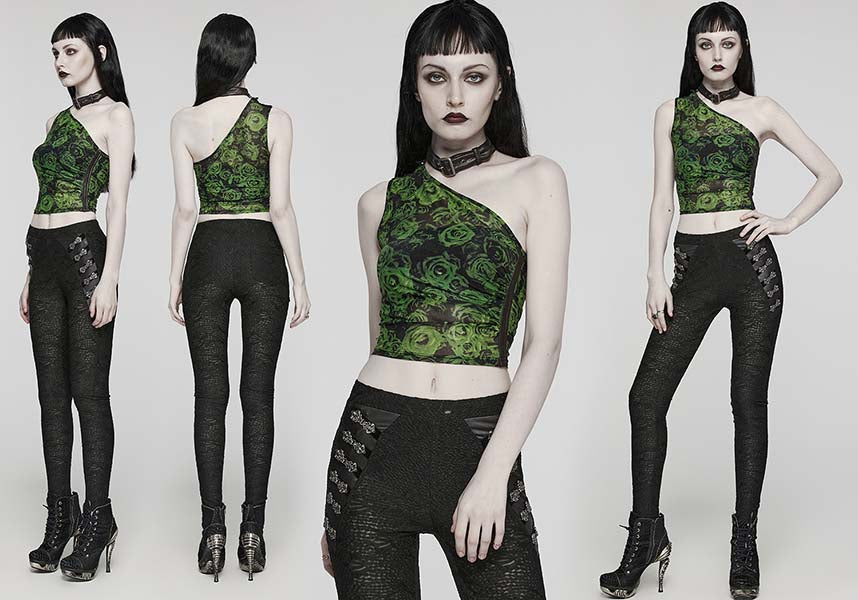 Punk Rave Philomena Asymmetric Mesh Top - Bold and Unique