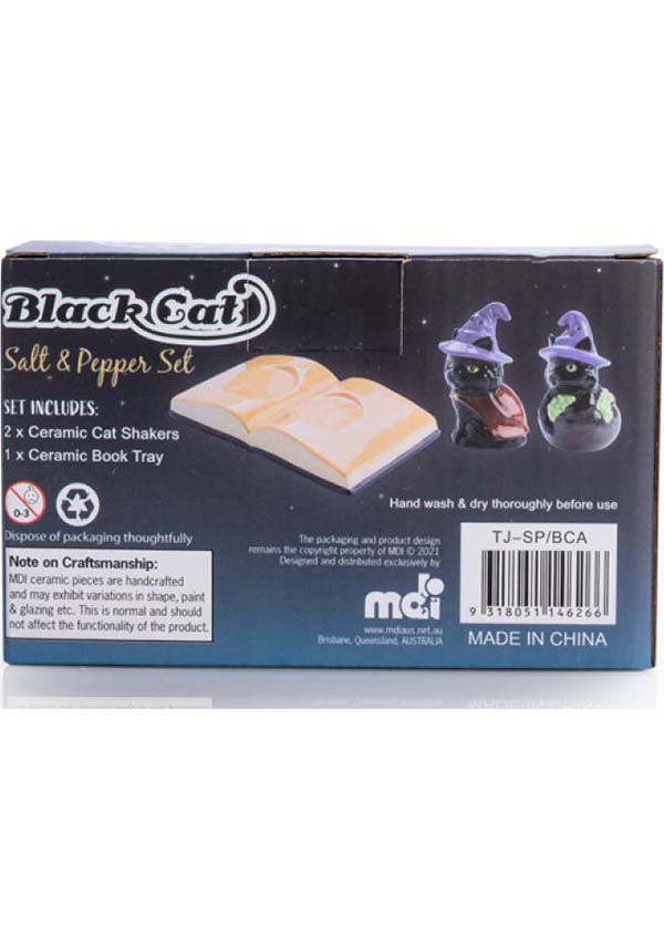 Enchanting Black Cat - Themed Salt & Pepper Shaker Set