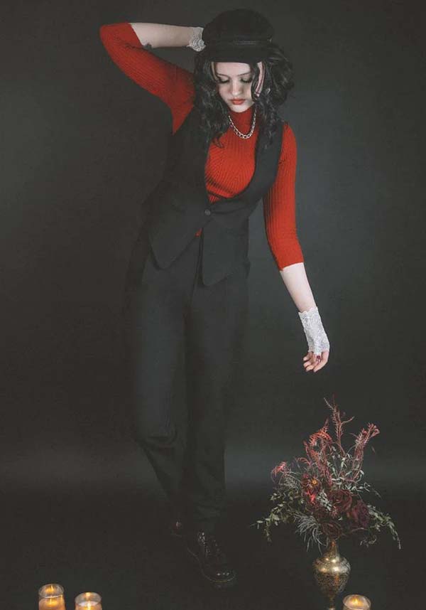 Lively Ghosts' Fashionable Jigsaw Black Vest for the Stylish