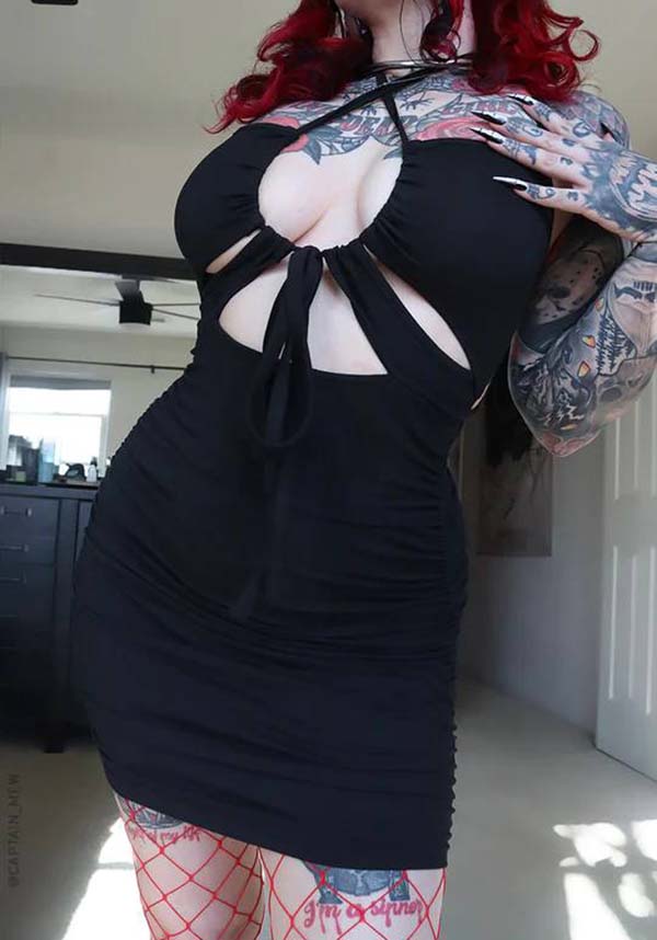 Mina Gothic Style Bodycon Dress for Night Out