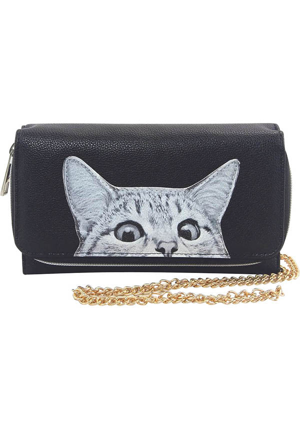 Adorable Peeking Cats Design Women's Purse Wallet and Clutch