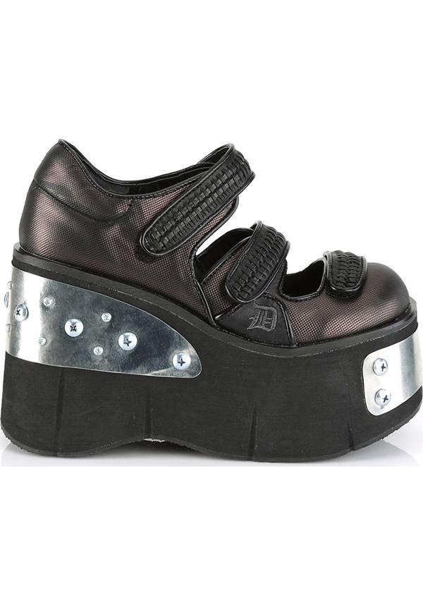 PREORDER: KERA-13 Black/Pewter Metal Plated Platform Shoes