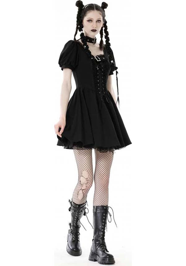 Dark in Love Baby Bat Lace-up Ethereal Women's Dress