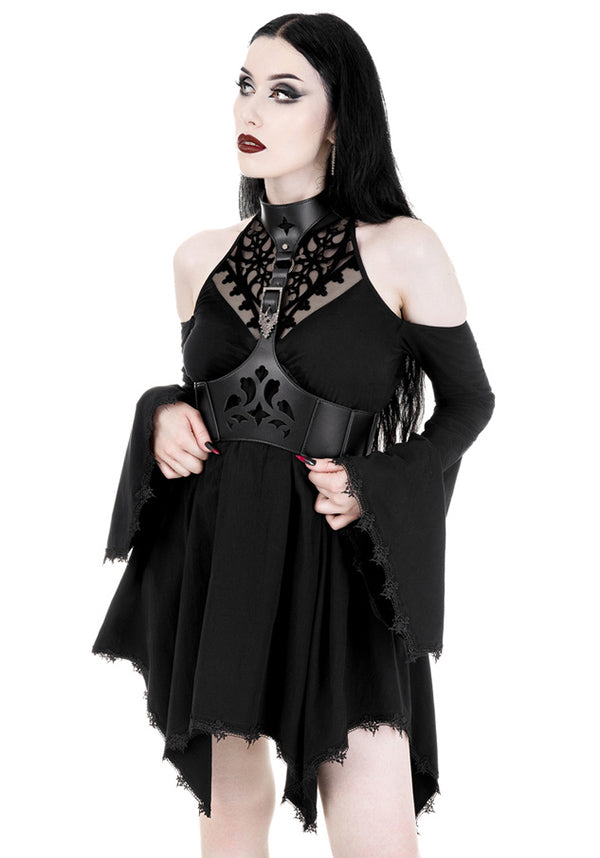 Restyle's Enchanting Gothic Adolere Mini Dress for Dark Romance Lovers