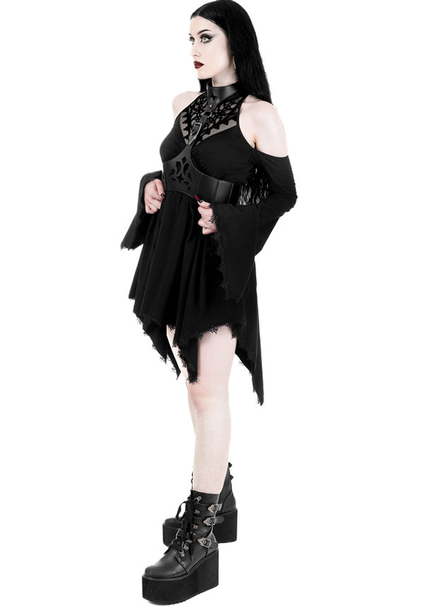 Restyle's Enchanting Gothic Adolere Mini Dress for Dark Romance Lovers