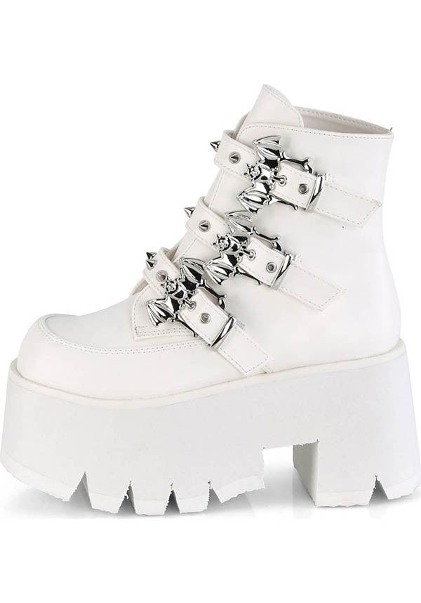 PREORDER! Matte White Cut-Out Platform Ankle Boots ASHES-55