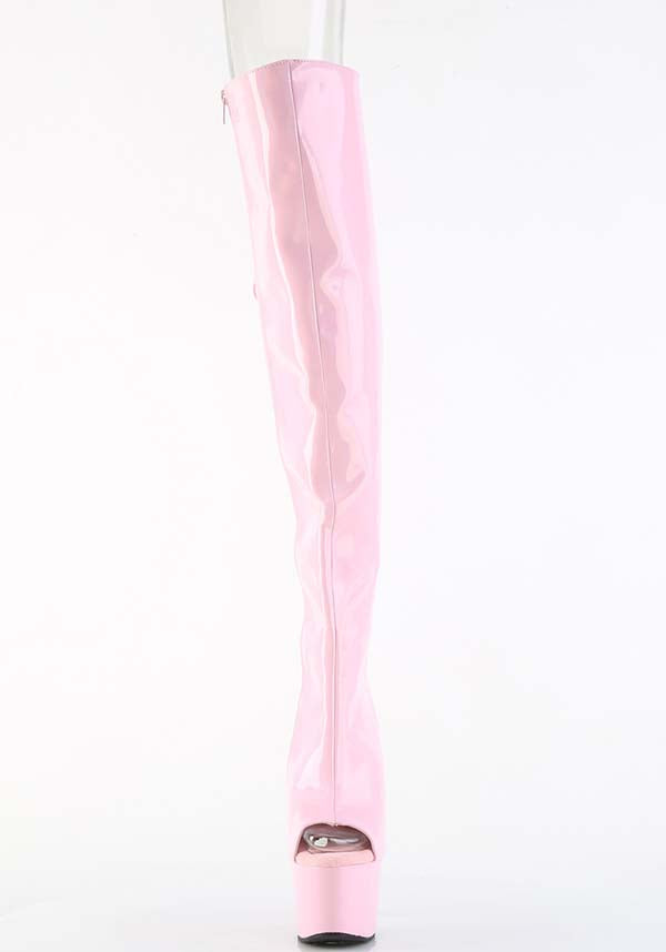 ADORE-3019HWR [Pink Holo] Pre-order Platform Heel Over-The-Knee Boots for Fashion Lovers