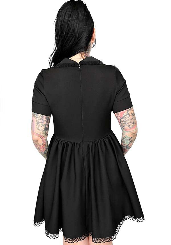All Hallow's Eve Black Luxury Swing Dress - A Special Halloween Release