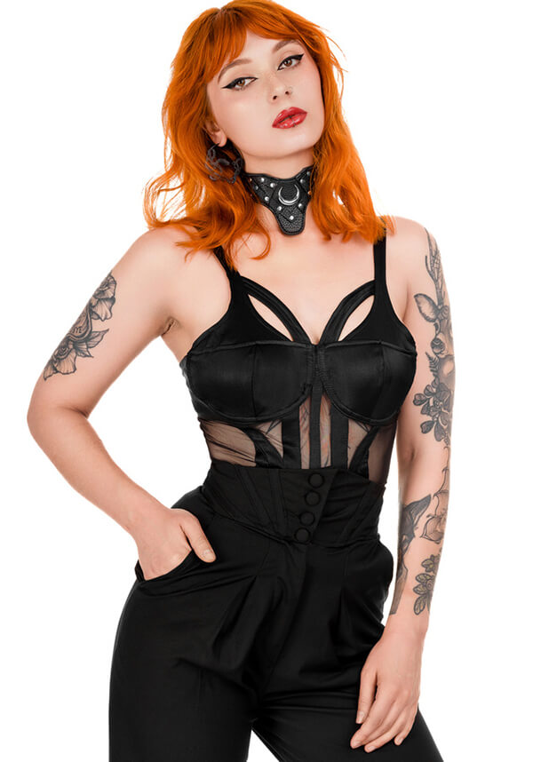 Arabella Buttoned Corset-Style Women's Pants for Corporate Goth Fashion