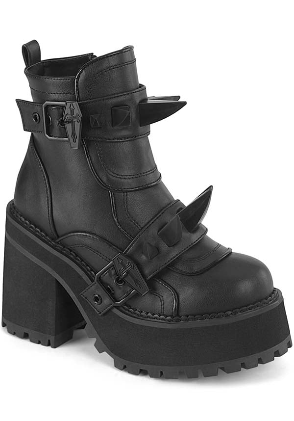 Black Assault-72 Platform Ankle Boots - Preorder for Alternative Style