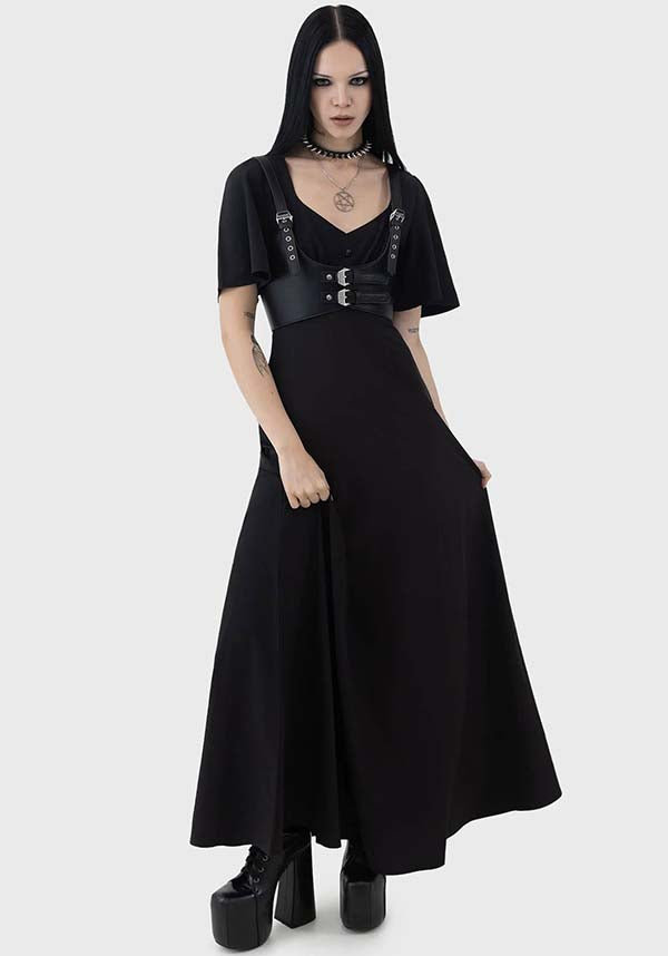 Arboraceous Women's Maxi Dress with Skull Button Detail