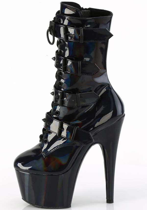 ADORE-1046 Platform Boots in Black Holo Patent - Pre - Order Available