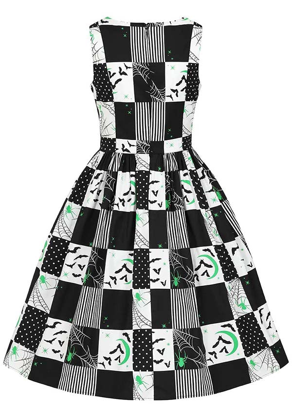 Hell Bunny Annie Vintage 50's Style Dress in Black and White for Halloween