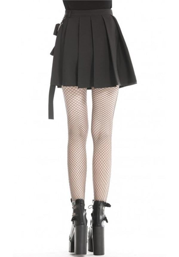 Assassin Style Pleated Short Skirt with Detachable Chain Handbag