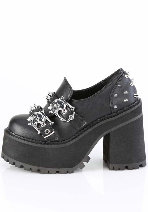 Black Demonia Assault-38 Platform Loafer - Preorder Available