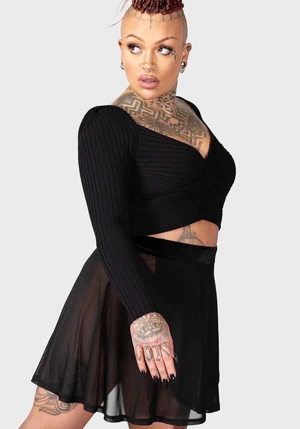 Stunning Ribbed Wrap Top with Love Heart Neckline for Awakening Style