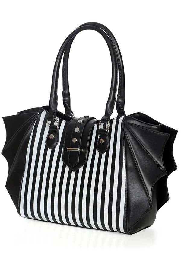 Annabelle Gothic-Style Black and White Women's Handbag | Fashion Accessory