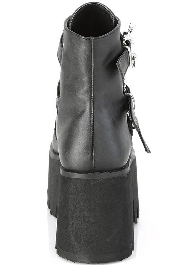 PRE-ORDER! Matte Black Cut-Out Platform Ankle Boots ASHES-55