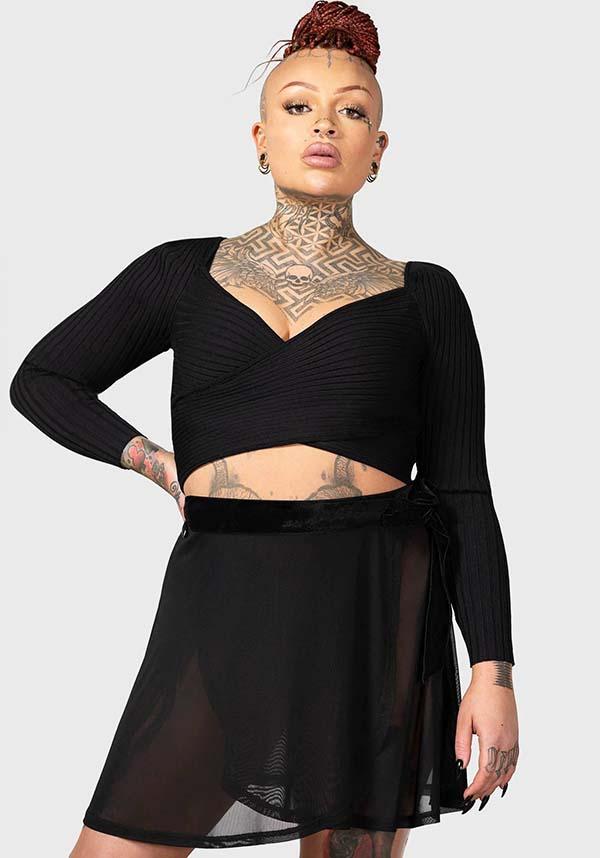 Stunning Ribbed Wrap Top with Love Heart Neckline for Awakening Style