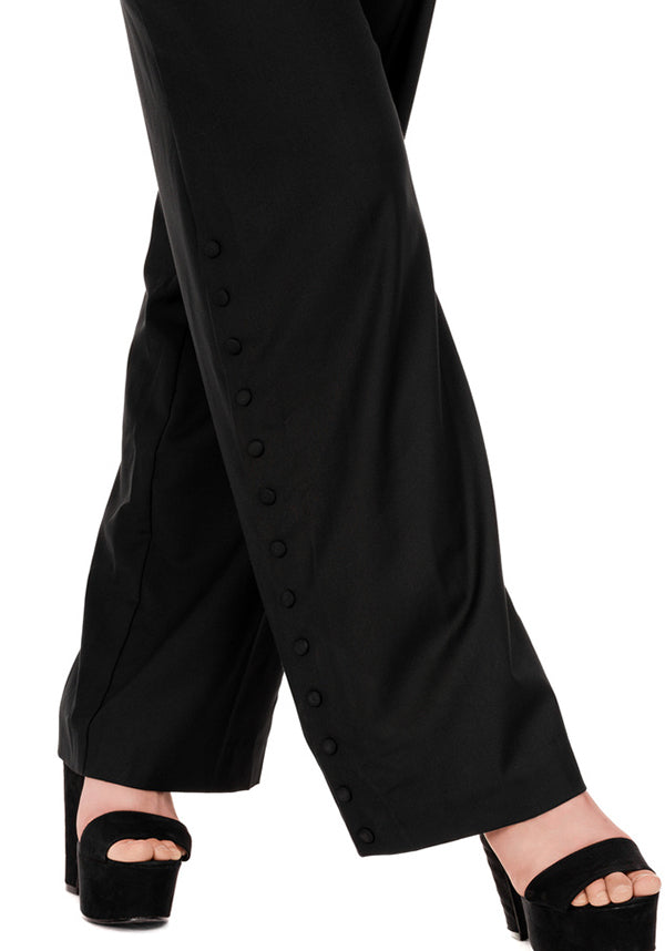 Arabella Buttoned Corset-Style Women's Pants for Corporate Goth Fashion