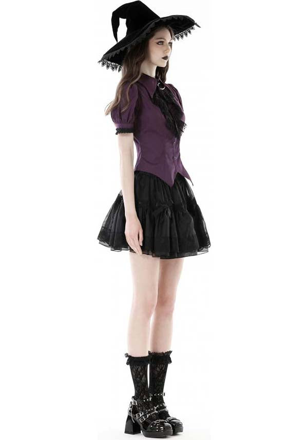 Purple Apothecary Top - Ideal for Dark Academia Office Look
