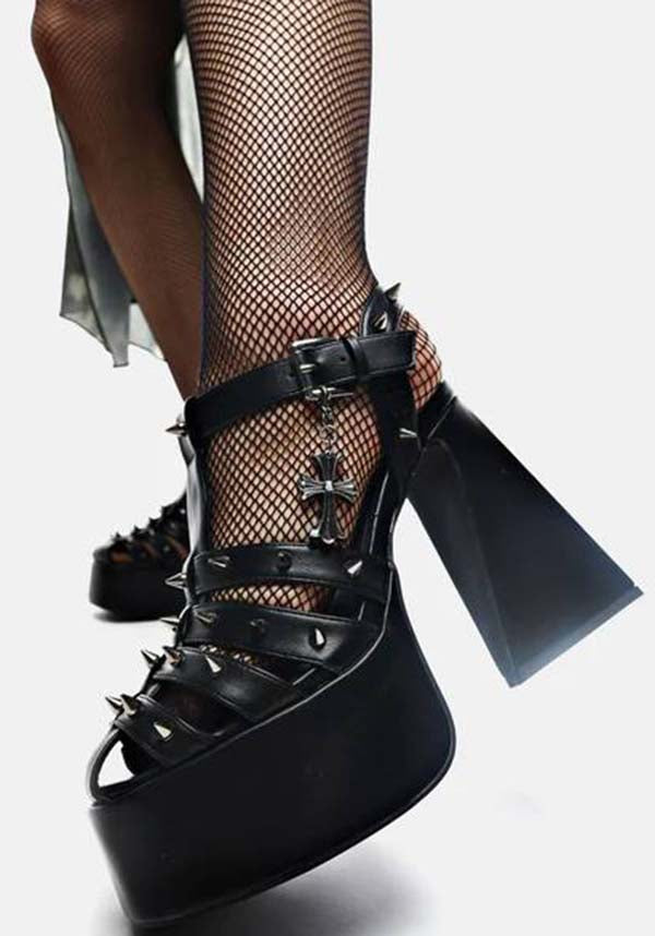 Angel Mist Black Platform High Heel Shoes for Fashion-Forward Women