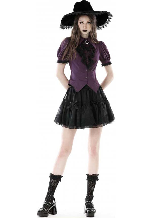 Purple Apothecary Top - Ideal for Dark Academia Office Look