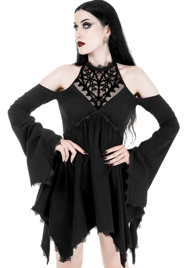 Restyle's Enchanting Gothic Adolere Mini Dress for Dark Romance Lovers
