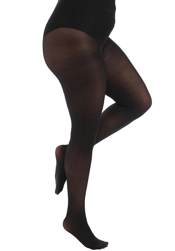 Black 50 Denier Opaque Super-Stretch Tights Specially Designed for Plus Size Curvy Women