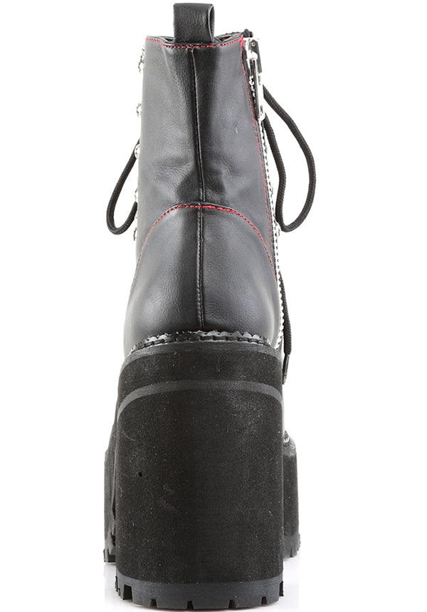 Demonia Assault-100 Black Block Heel Platform Lace-Up Ankle Boots [Pre-Order]