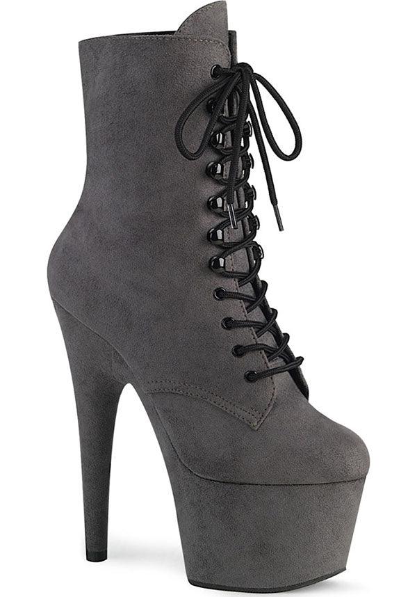 Adorable Grey Suede Lace - Up Front Platform Ankle Boots - Adore 1020FS [Pre - Order]