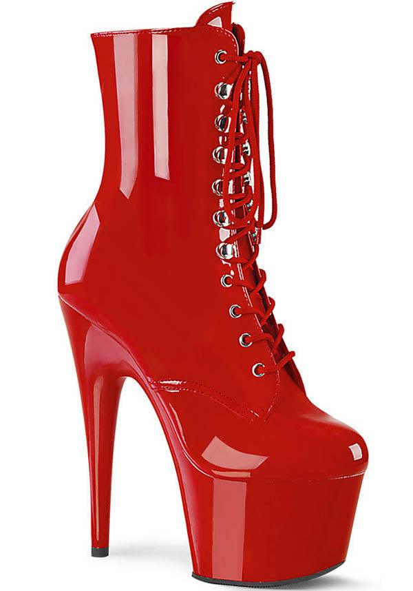 Adore 1020 Red Patent Platform Heel Ankle Boots - Pre - order Now