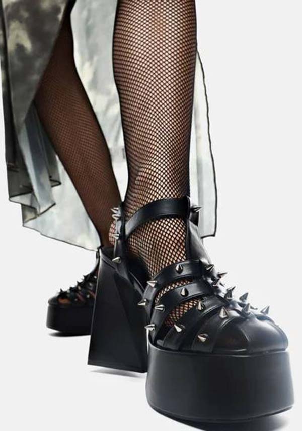 Angel Mist Black Platform High Heel Shoes for Fashion-Forward Women