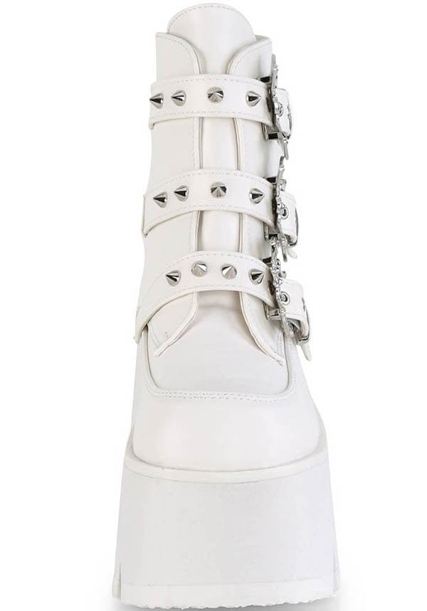 PREORDER! Matte White Cut-Out Platform Ankle Boots ASHES-55