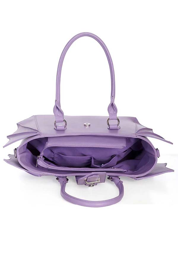Annabelle Lilac Gothic-Style Faux Leather Handbag