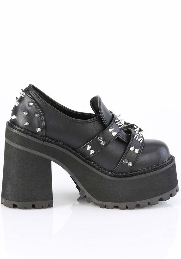Black Demonia Assault-38 Platform Loafer - Preorder Available