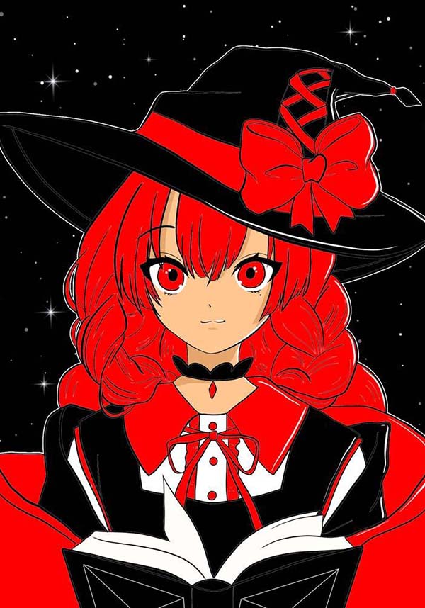 Red Academia Witch Tapestry - A Mystical Wall Decor Piece