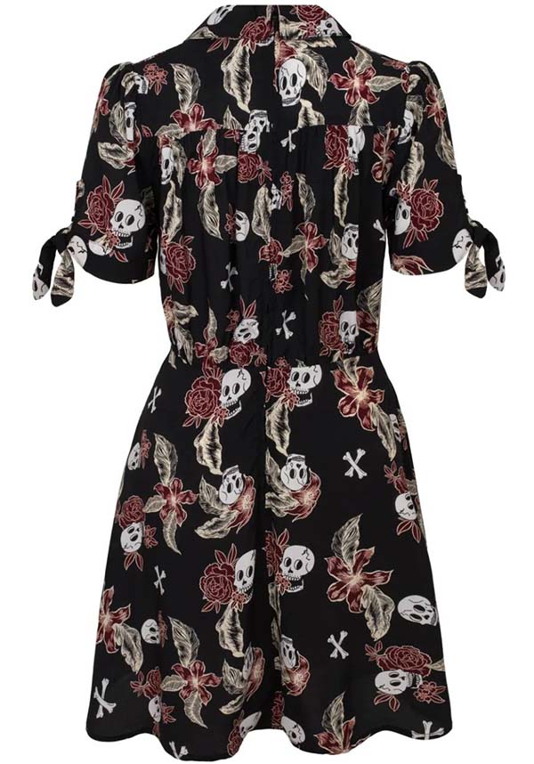 Alani Black and Red Printed Viscose Mini Dress for Fashion Statements